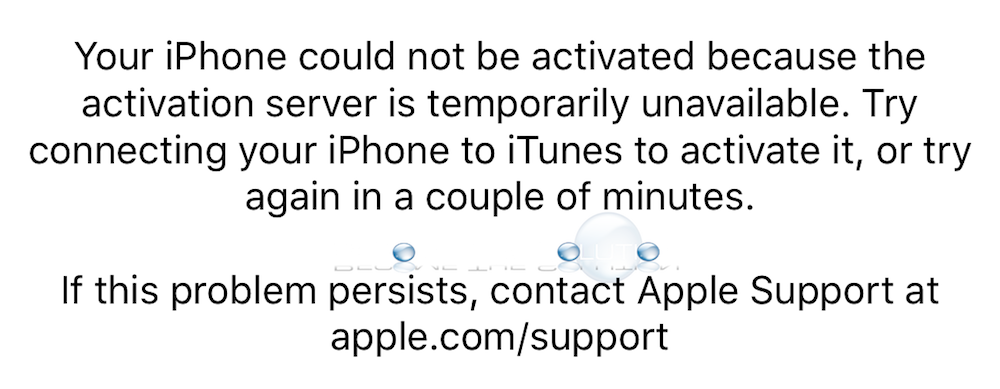 Your iPhone Could not be Activated Because the Activation Server is Temporarily Unavailable