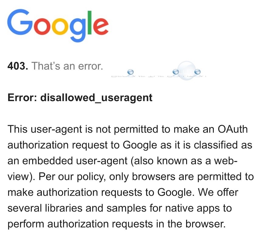 Google Error Disallowed_Useragent 403 – iOS