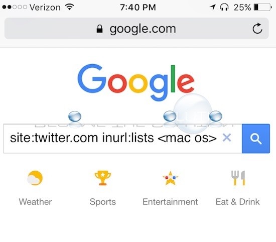 Google search twitter lists