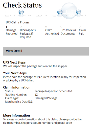 Ups claim information