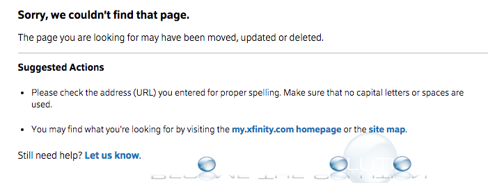 Sorry Couldn't Find That Page Comcast Xfinity