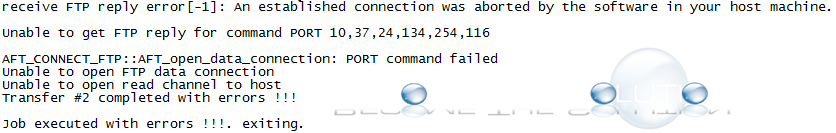 AFT Connect Port Command FTP Error Control M