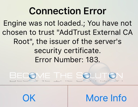 Connection Error Engine Not Loaded 183