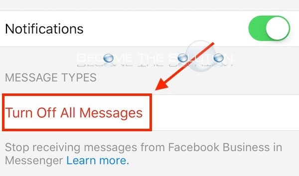 turn off messenger for facebook ads