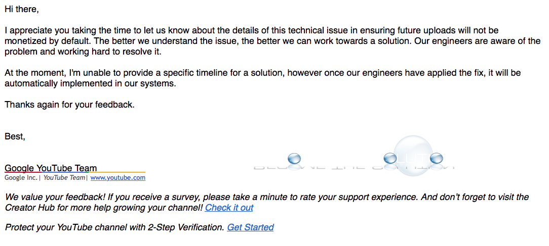 Youtube upload default monetization broke google support