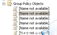 Group policy name not available