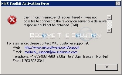 MKS Toolkit Activation Error client_sign: InternetSendRequest failed