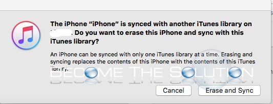 iPhone iTunes Sync With Another Library