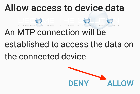 Anrdroid allow access data mtp connection