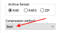 Winrar best compression