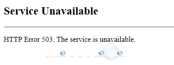 HTTP Error 503 – Service Unavailable