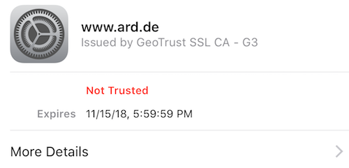 CNN ssl certificate iphone safari