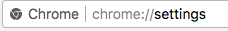 Google chrome url settings