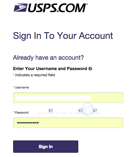 Usps login page