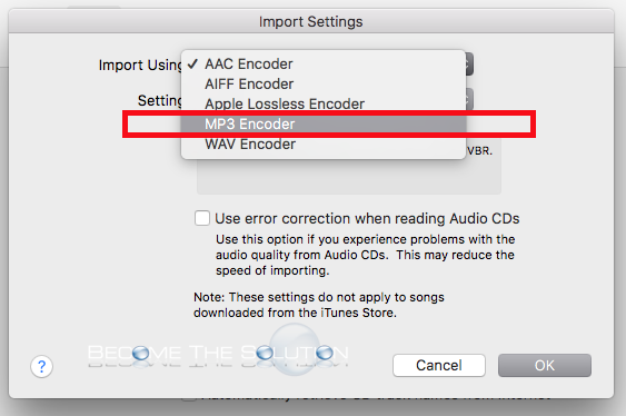 itunes mp3 encoder settings