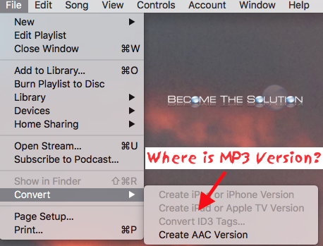 Fix iTunes Can’t Create MP3 Version Convert