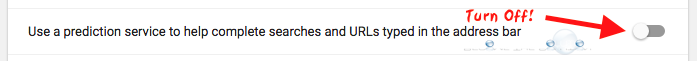 Google chrome disable prediction service