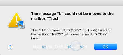 UID Copy Failed Mac OS X Mail