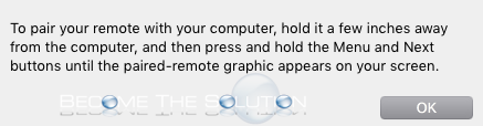 Apple remote pairing screen graphic monitot