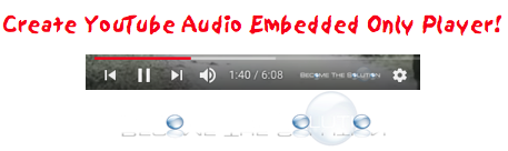 YouTube Embed Audio Only Player