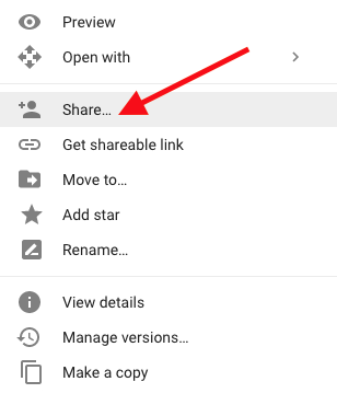 Google drive share