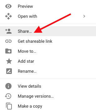 google drive share