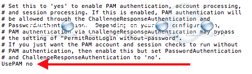 Mac sshd use pam no config