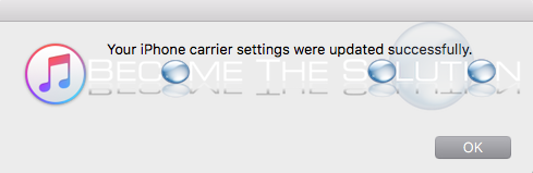 Iphone carrier settings successfully updated