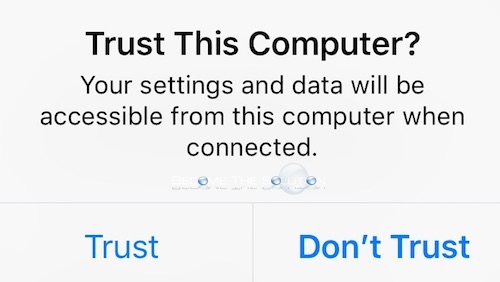 Why: Your Settings and Data Will Be Accessible Form This Computer When Connected – Trust This Computer