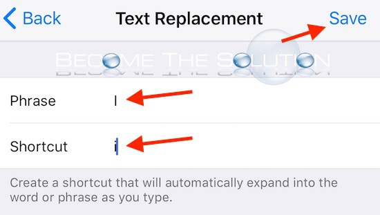 ios text replacement settings