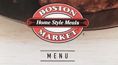 Boston Market Menu