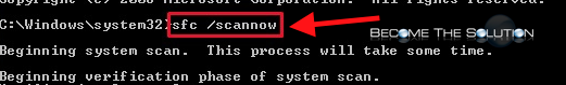 Windows sfc scannow command line