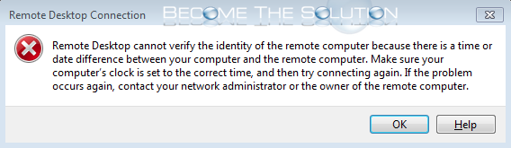 Fix: Remote Desktop Cannot Verify the Identity of the Remote Computer Because There is a Time or Date
