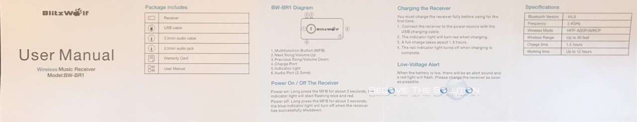 Blitzwolf bw-br1 bluetooth manual 1