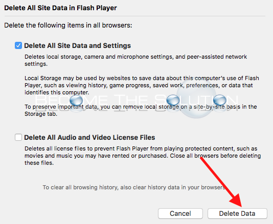 Mac ps x delete flash storage cache files