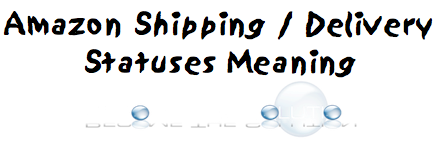 Amazon Shipping / Delivery Statuses Meaning