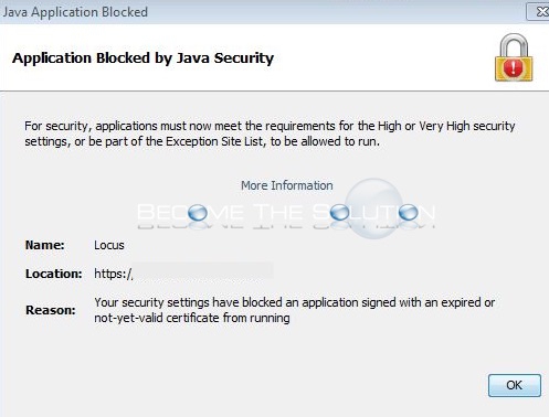 Fix: Application Blocked by Java Security
