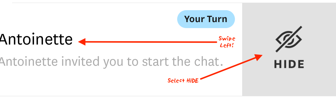 Hinge hide your turn notifications