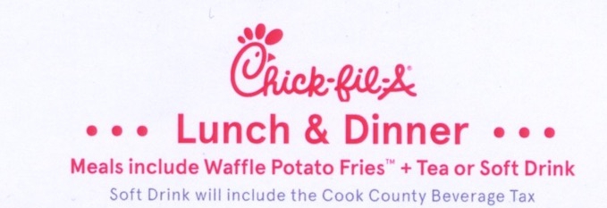 Chick Fil A Menu Prices (Scanned Menu With Prices)