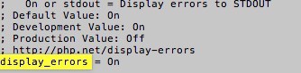 Mac display php errors on