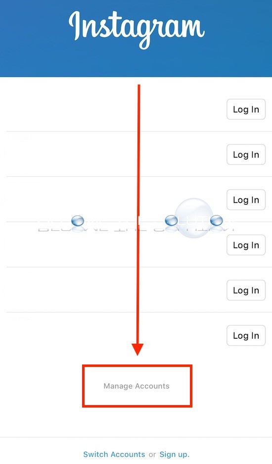 Instagram app manage accounts