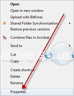 Windows right click file properties