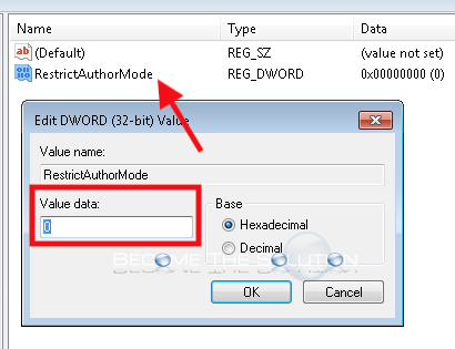 Windows regedit restric author mode mmc