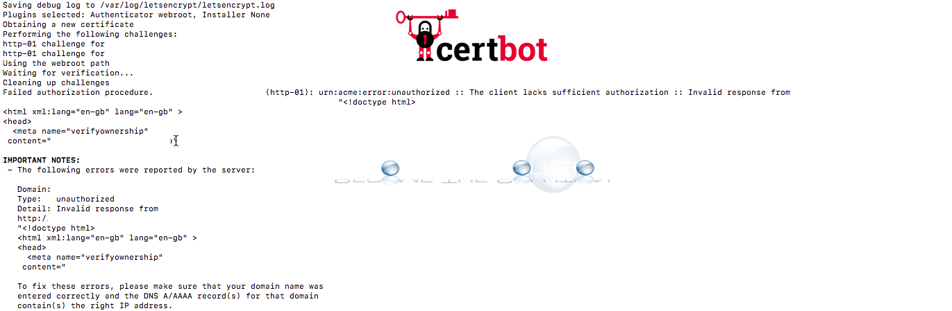 Fix: Failed Authorization Procedure. Client Lacks Sufficient Authorization. – Let’s Encrypt SSL