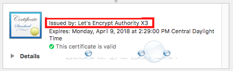 Ssl issued by lets encrypt authority x3