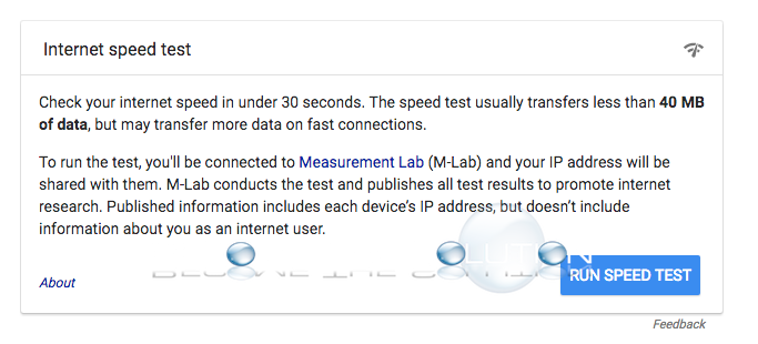 Google internet speed test