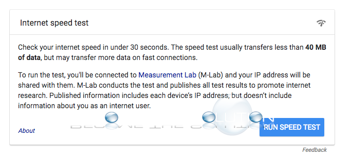 test speed internet google