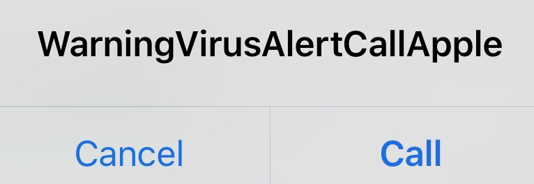 Warning virus alert call apple iphone hack