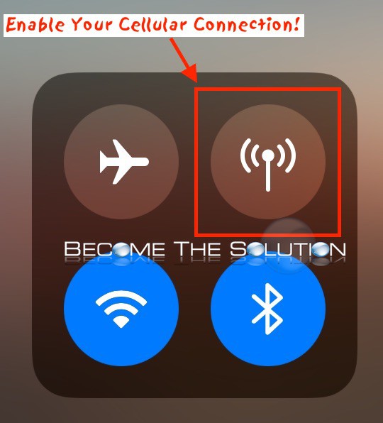 Iphone control center cellular 
 connection