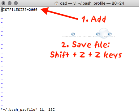 Mac terminal histfilsize value